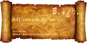 Bánovics Éva névjegykártya